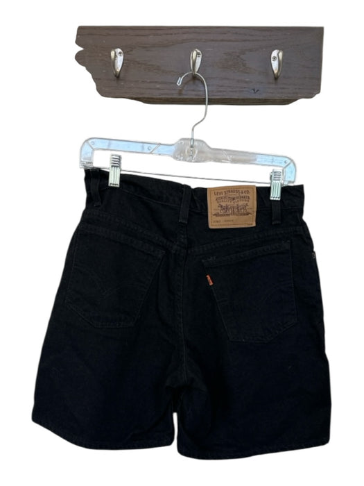 Levis Size 9 Black Cotton Denim High Waist Shorts Black / 9