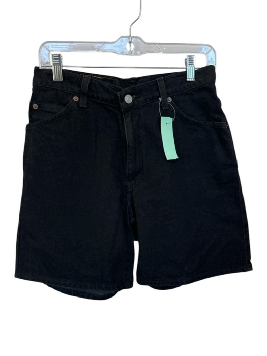 Levis Size 9 Black Cotton Denim High Waist Shorts Black / 9