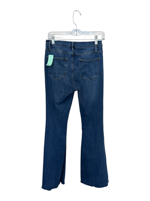 Frame Size 29 Medium Wash Cotton Raw Hem Flare Jeans Medium Wash / 29