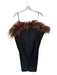 BCBGMAXAZRIA Size Est S Black & Brown Polyester Blend Feather Trim Maxi Dress Black & Brown / Est S