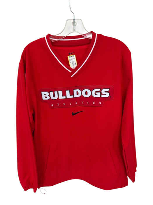 Nike Size S Red Polyester V Neck UGA Wind Breaker Athletic Sweatshirt Red / S