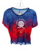 Nike Size S Blue & Red Polyester Short Sleeve USA track Athletic Top Blue & Red / S