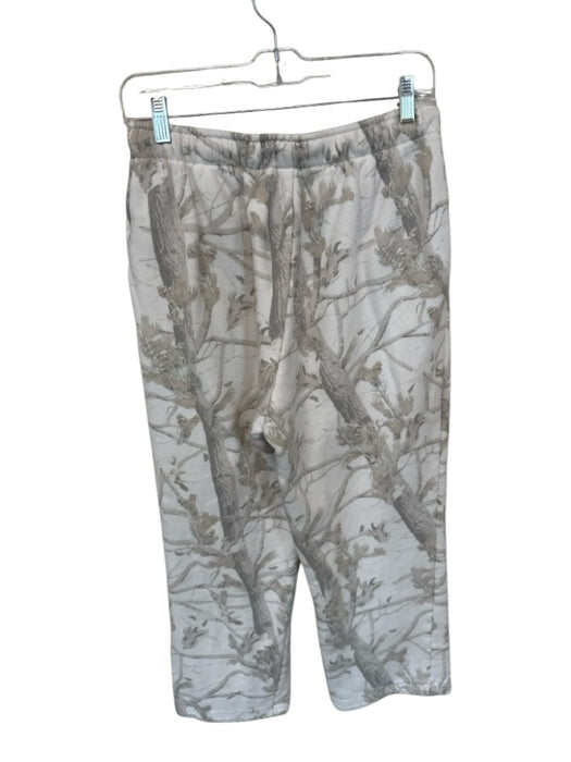 Dairy Boy Size S White & Grey Cotton Camo Drawstring Straight Leg Sweatpants White & Grey / S