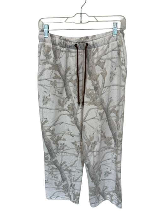 Dairy Boy Size S White & Grey Cotton Camo Drawstring Straight Leg Sweatpants White & Grey / S