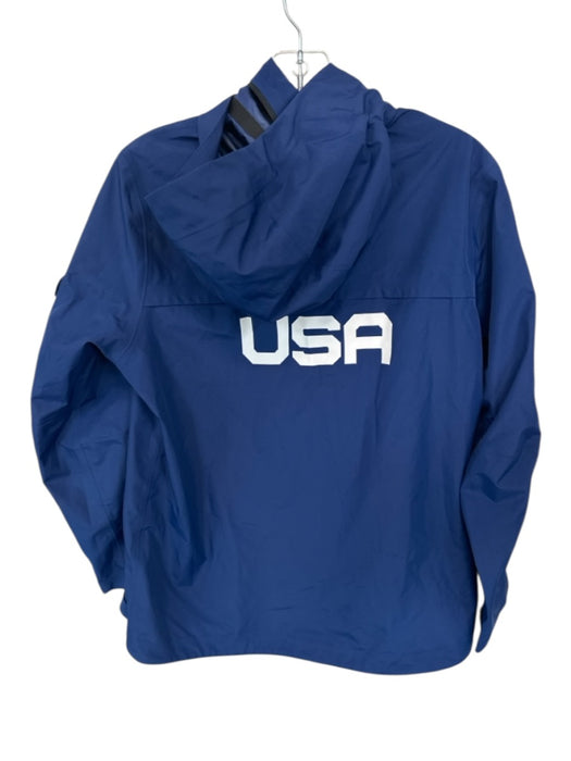 Nike Size S Blue Nylon Blend Long Sleeve Hood Pockets Athletic Jacket Blue / S