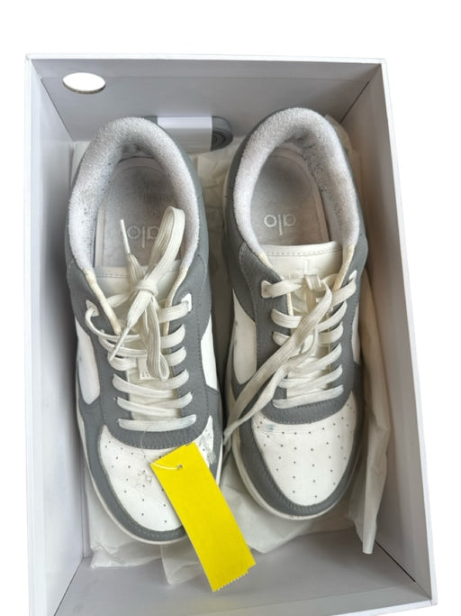 Alo Shoe Size 8.5 Grey & White Leather Laces Rubber Sole Athletic Sneakers Grey & White / 8.5