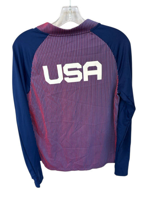 Nike Navy & Red Polyester USA Half Zip Running Men's Pullover Navy & Red / S