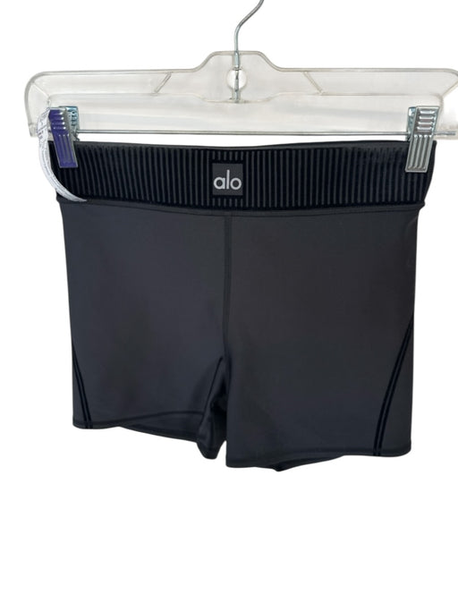 Alo Size S Black Polyester Blend Waist Band Bike Short Athletic Shorts Black / S