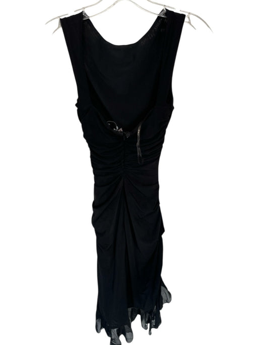 Mistress Rocks Size XS Black Polyester Sleeveless Gathered Midi Dress Black / XS