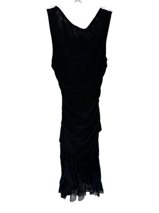 Mistress Rocks Size XS Black Polyester Sleeveless Gathered Midi Dress Black / XS