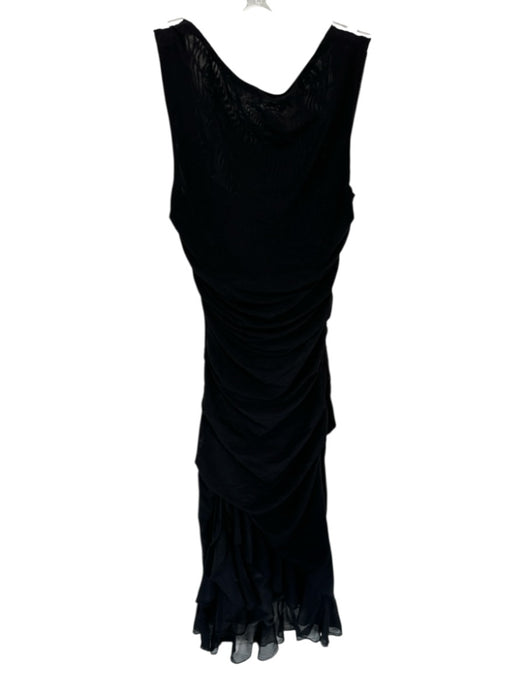 Mistress Rocks Size XS Black Polyester Sleeveless Gathered Midi Dress Black / XS