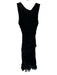 Mistress Rocks Size XS Black Polyester Sleeveless Gathered Midi Dress Black / XS