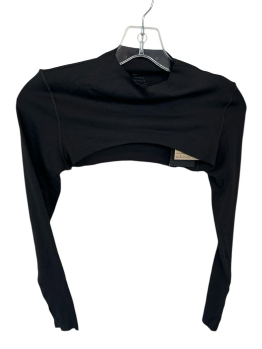 Nike Size S Black Nylon Blend Long Sleeve Cropped Athletic Top Black / S