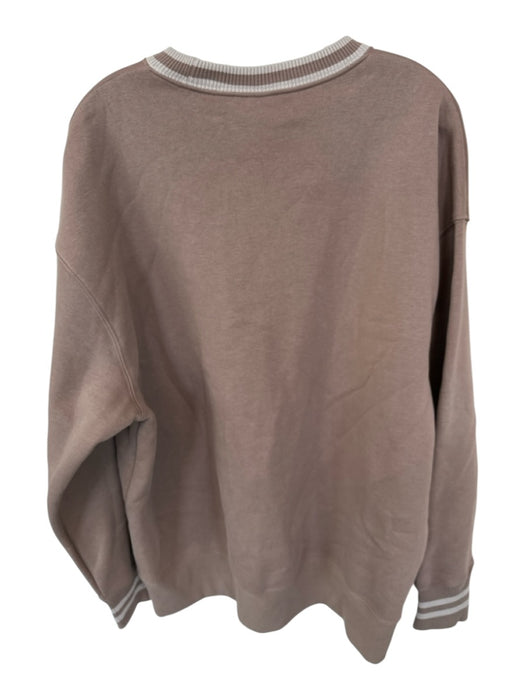 Nike Size M Taupe & White Cotton Blend logo Athletic Men's Sweatshirt Taupe & White / M