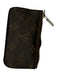 Louis Vuitton Brown & Tan Coated Canvas Monogram Zip Collar Card Holder Wallets Brown & Tan