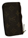 Louis Vuitton Brown & Tan Coated Canvas Monogram Zip Collar Card Holder Wallets Brown & Tan