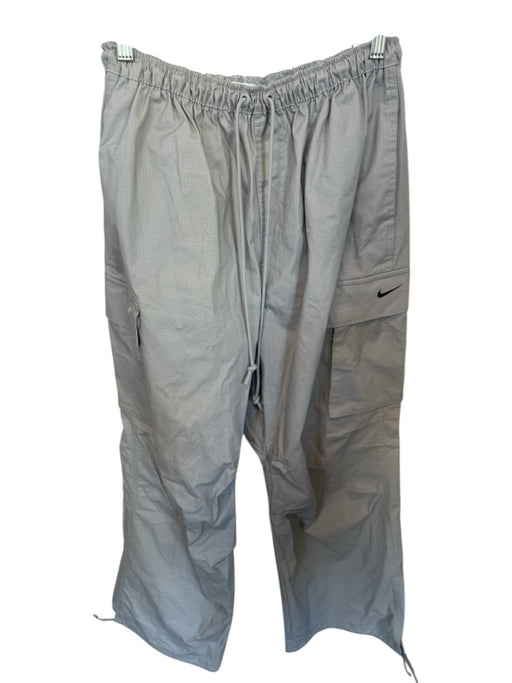 Nike Size S Light Gray Cotton Blend Drawstring Cargo Pockets Wide Leg Pants Light Gray / S