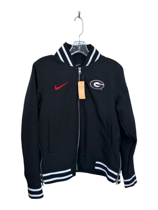 Nike Size S Black & Red Polyester Blend Fleece Lined UGA Full Zip Jacket Black & Red / S