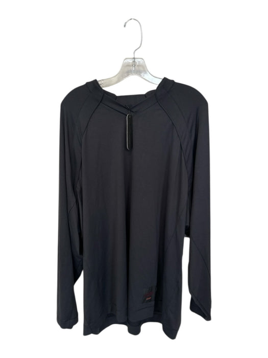 Skims x Nike Size S Black Polyamide Long Sleeve V Neck stiching Athletic Top Black / S