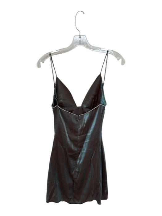House of CB Size S Silver Viscose Jewels Mini Metallic Spaghetti Strap Dress Silver / S