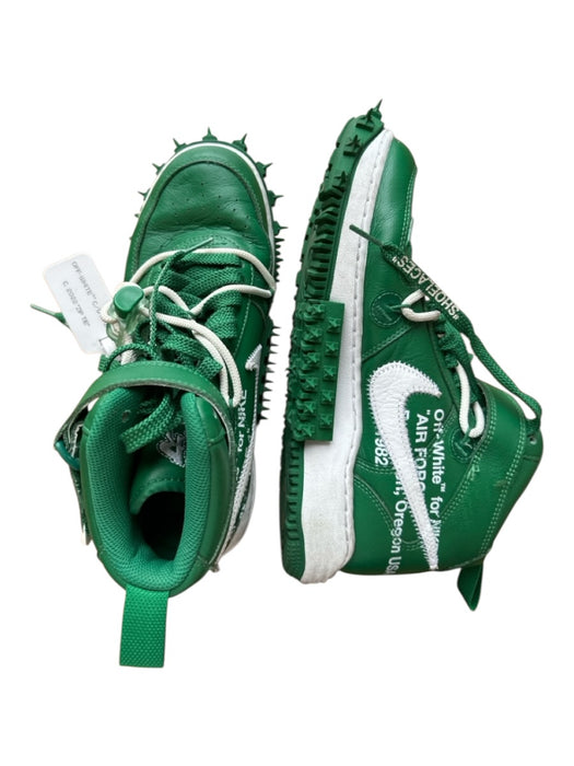 Off White X Air Jordan Shoe Size 7.5 Green & White Spikes Stich Detail Sneakers Green & White / 7.5
