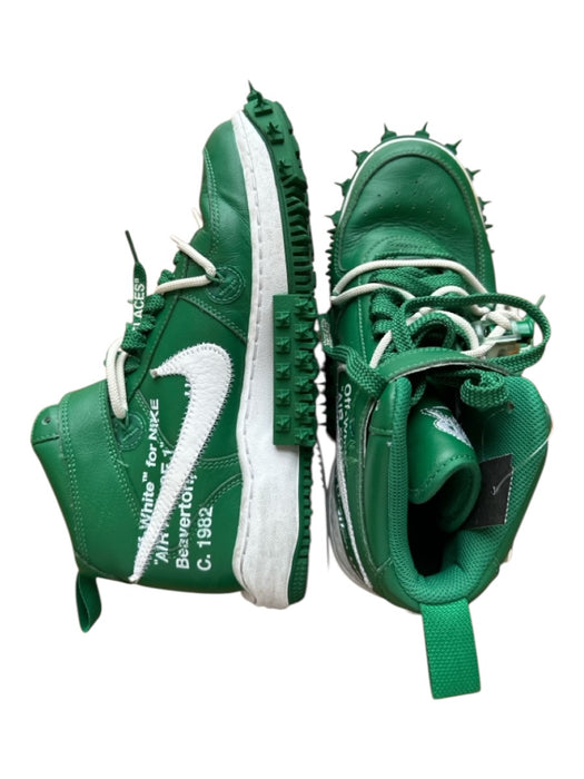 Off White X Air Jordan Shoe Size 7.5 Green & White Spikes Stich Detail Sneakers Green & White / 7.5