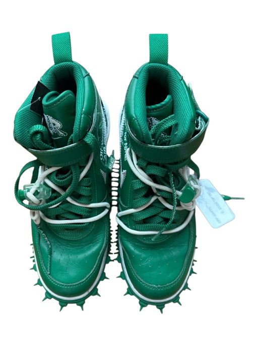 Off White X Air Jordan Shoe Size 7.5 Green & White Spikes Stich Detail Sneakers Green & White / 7.5