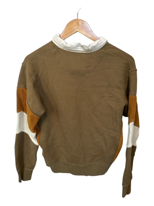 Kith Size XS Brown & Cream Cotton Collar Long Sleeve Top Brown & Cream / XS