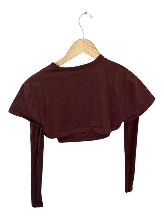 Jacquemus Size XS Wine Cotton Wrap Tie Crop Top Wine / XS