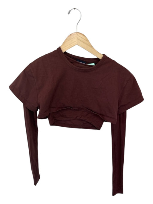 Jacquemus Size XS Wine Cotton Wrap Tie Crop Top Wine / XS