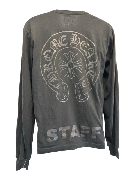 Chrome Hearts Size M Black Cotton Back Graphic Men's Long Sleeve Shirt Black / M