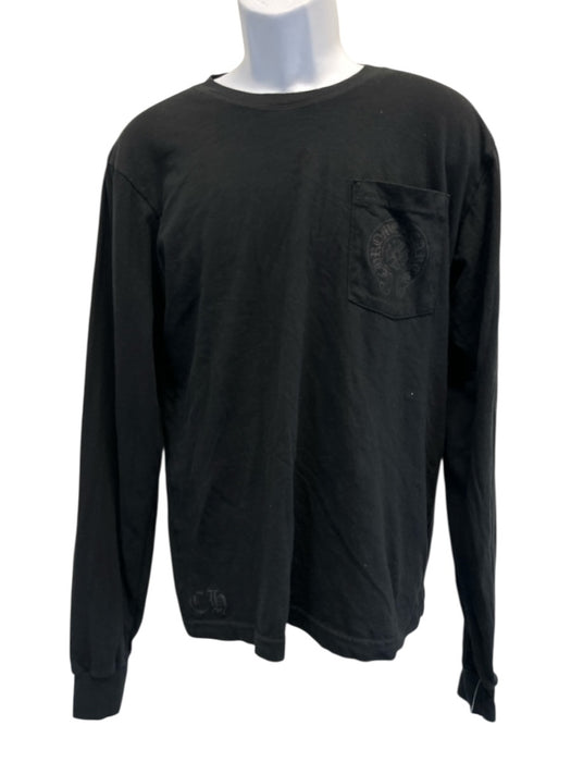 Chrome Hearts Size M Black Cotton Back Graphic Men's Long Sleeve Shirt Black / M
