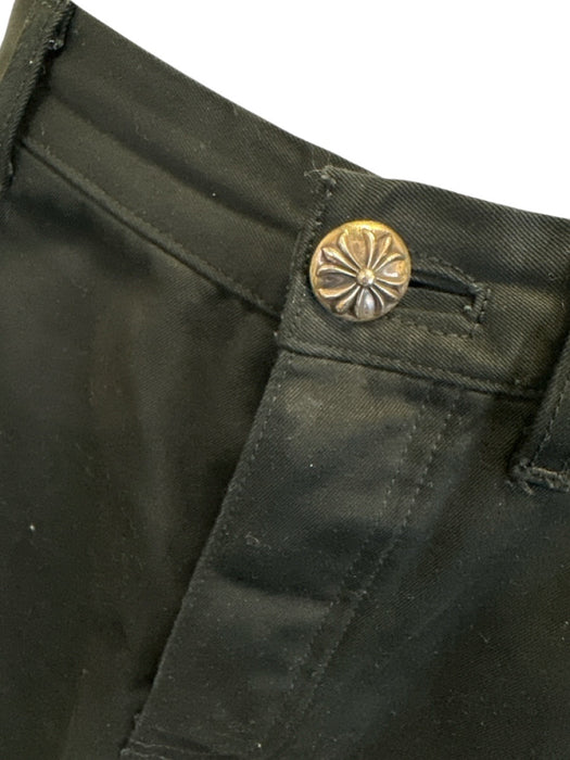 Chrome Hearts Size 38 Black Cotton Solid Men's Pants Black / 38