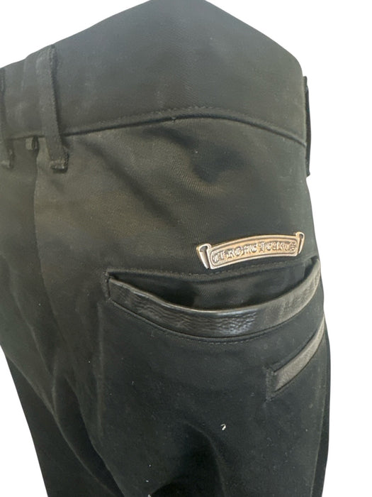Chrome Hearts Size 38 Black Cotton Solid Men's Pants Black / 38