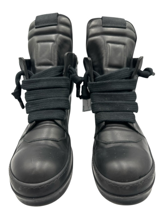 Rick Owens Shoe Size 45 Black Leather Solid High Top Men's Shoes Black / 45