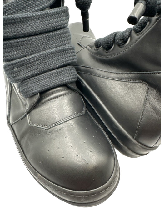 Rick Owens Shoe Size 45 Black Leather Solid High Top Men's Shoes Black / 45