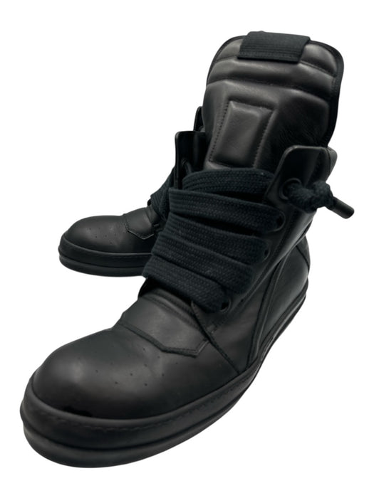 Rick Owens Shoe Size 45 Black Leather Solid High Top Men's Shoes Black / 45