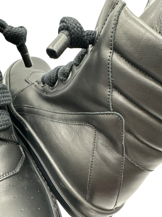 Rick Owens Shoe Size 45 Black Leather Solid High Top Men's Shoes Black / 45