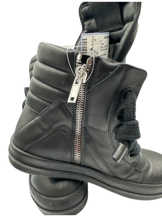 Rick Owens Shoe Size 45 Black Leather Solid High Top Men's Shoes Black / 45