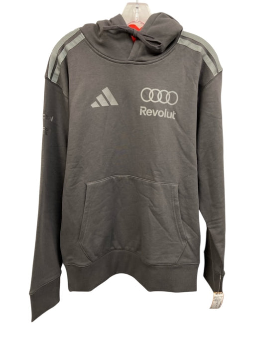 Adidas Size XL Gray Cotton Blend Solid Hoodie Men's Jacket Gray / XL