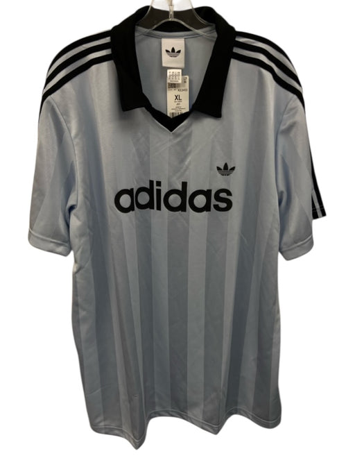 Adidas NWT Size XL Gray Synthetic Striped Polo Soccer Men's Short Sleeve Gray / XL