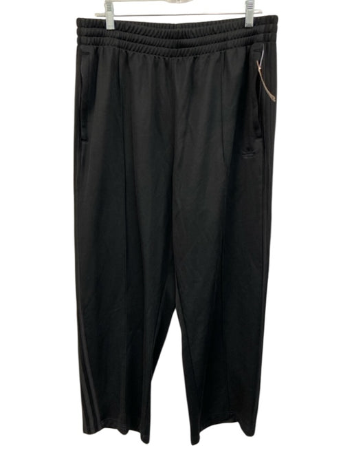 Adidas Size L Black Synthetic Solid Athletic Track Men's Pants Black / L