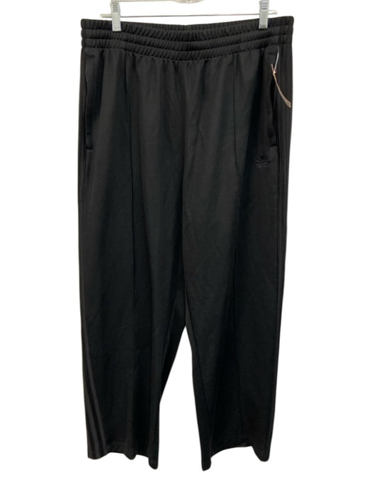Adidas Size L Black Synthetic Solid Athletic Track Men's Pants Black / L