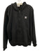 Adidas Size Est L Black Cotton Blend Solid Hoodie Zip Up Men's Jacket Black / Est L