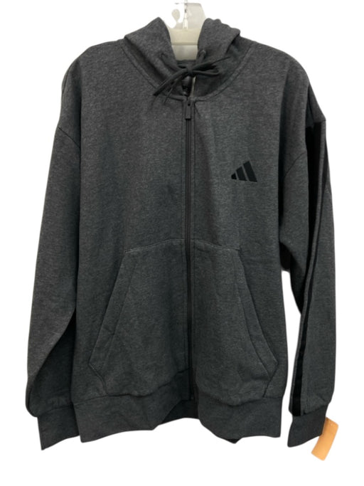 Adidas NWT Size L Gray Cotton Blend Solid Hoodie Zip Up Men's Jacket Gray / L