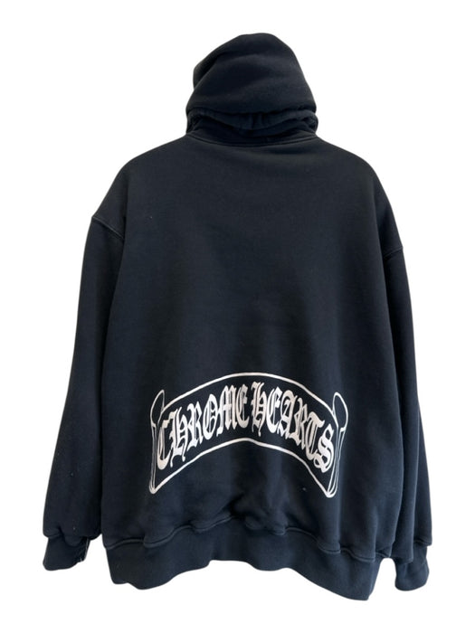 Chrome Hearts Size 2XL Black & White Cotton Solid Hoodie Zip Up Men's Jacket Black & White / 2XL