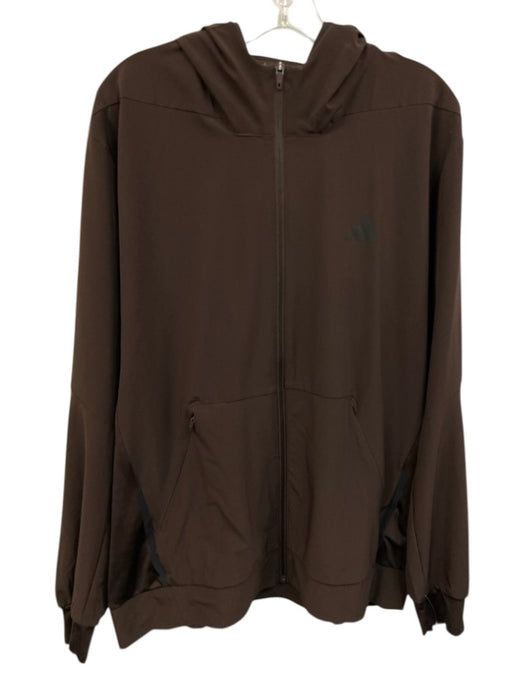 Adidas NWT Size L Brown Synthetic Solid Athletic Zip Up Men's Jacket Brown / L