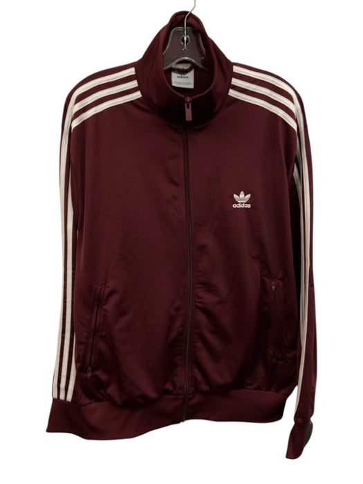 Adidas Size Est XL Red & White Synthetic Solid Athletic Track Men's Jacket Red & White / Est XL