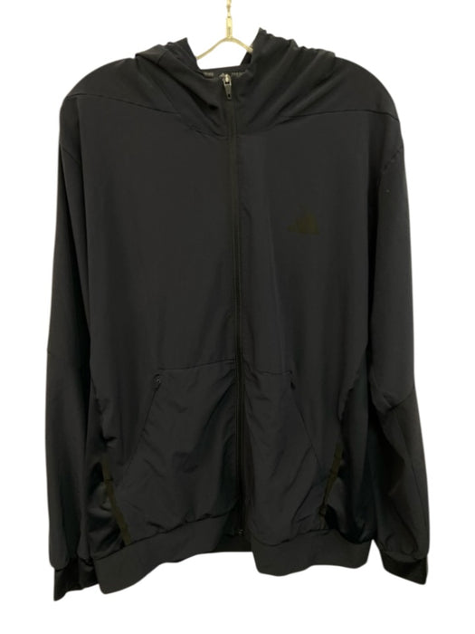 Adidas Size L Navy Blue Synthetic Solid Athletic Windbreaker Men's Jacket Navy Blue / L