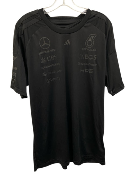 Adidas NWT Size L Black Synthetic Solid Athletic T Shirt Men's Short Sleeve Black / L